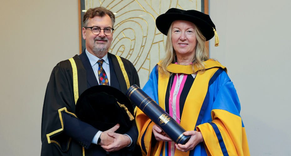 UCD College of Business Honorary Doctorate, Siobhan Talbot and UCD Registrar, Professor Colin Scott